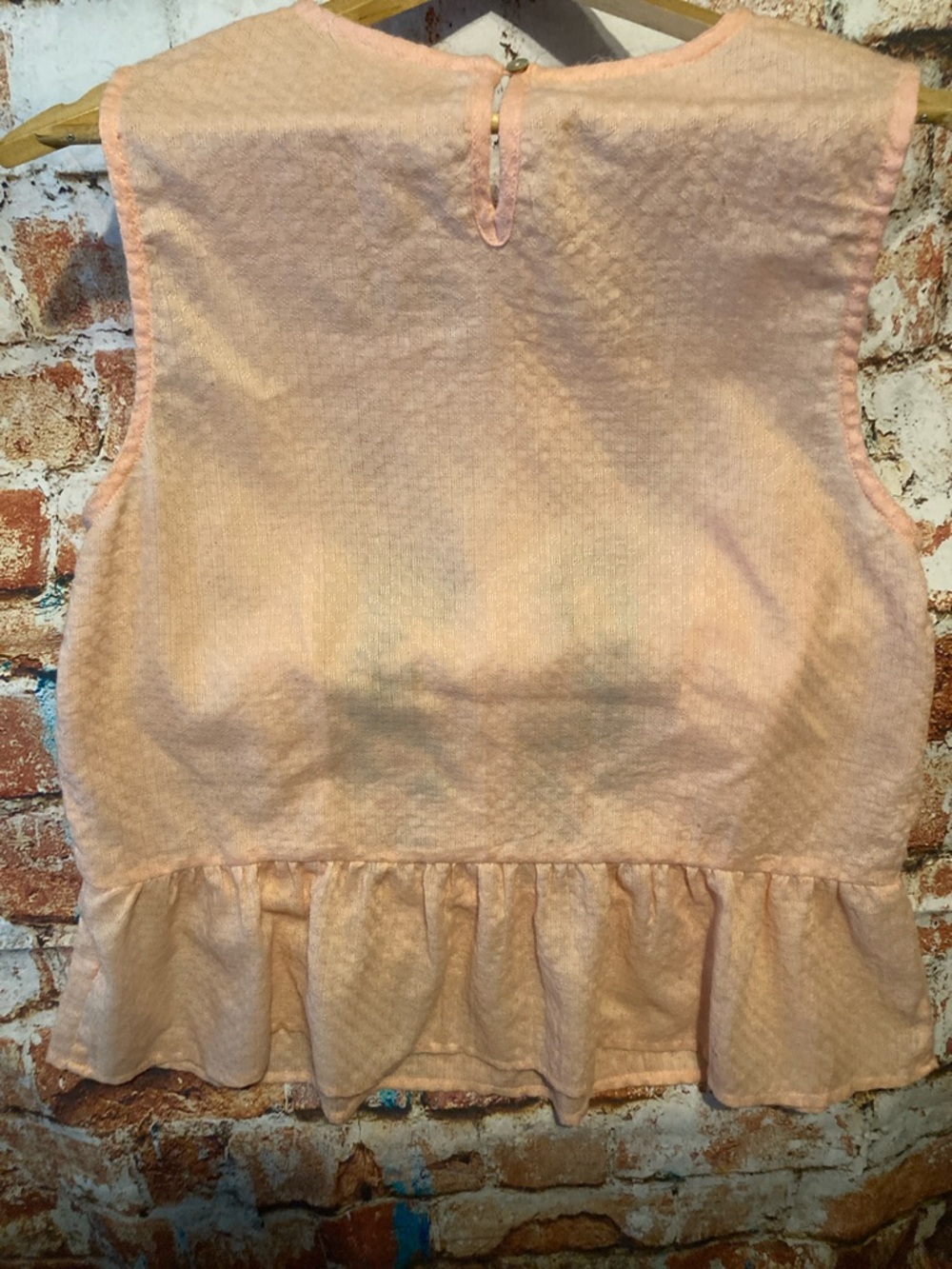 entro Peach Embroidered Lace-Trim Peplum Tunic - Picture 10 of 12